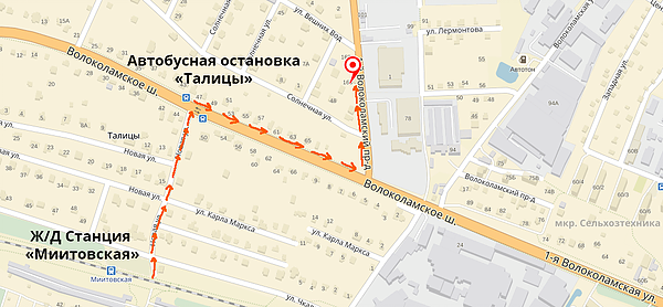 схема проезда до Город Дедовск, 1-я Волоколамская улица, дом 94.